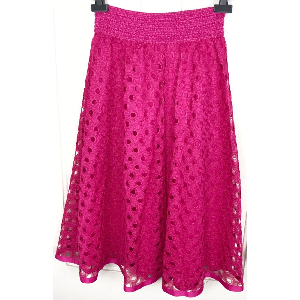 Metrowear : size : S : hot fuchsia pink barbiecore polkadot cutout summer skirt